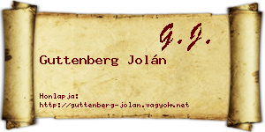Guttenberg Jolán névjegykártya