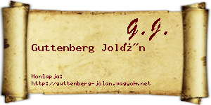 Guttenberg Jolán névjegykártya